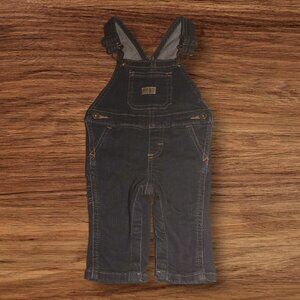 Wrangler Baby Denim Overalls 0-3M Dark Wash Bib Overalls Farm Western
